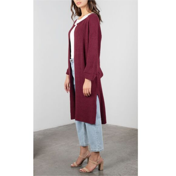 Mod Ref Women's TR2109-A Size M Gray The Irina Open Front Cardigan - Picture 6 of 7